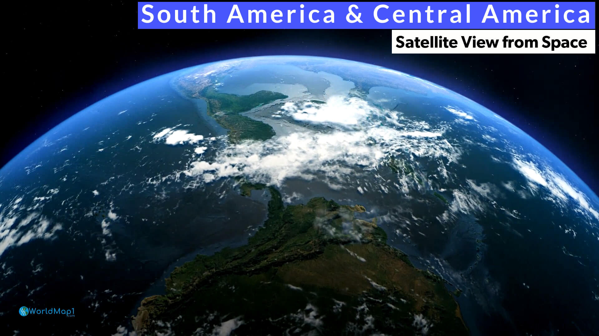 South America and Central America Satellite View